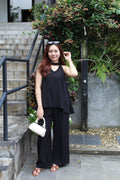 Vivienne Halter Two Piece Pants Set (Black)