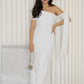 Jennisa Mesh Maxi Dress (White)