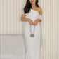 Jennisa Mesh Maxi Dress (White)