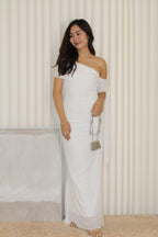 Jennisa Mesh Maxi Dress (White)