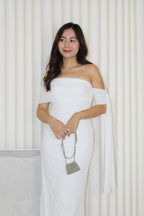 Jennisa Mesh Maxi Dress (White)