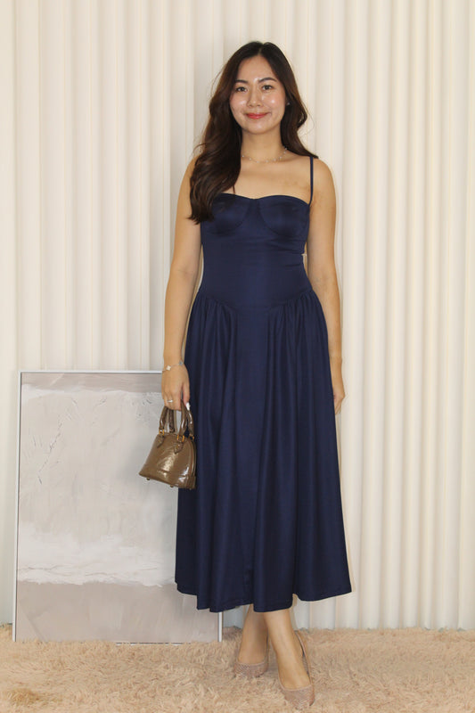 Caitlyn Flare Midaxi Dress (Blue)