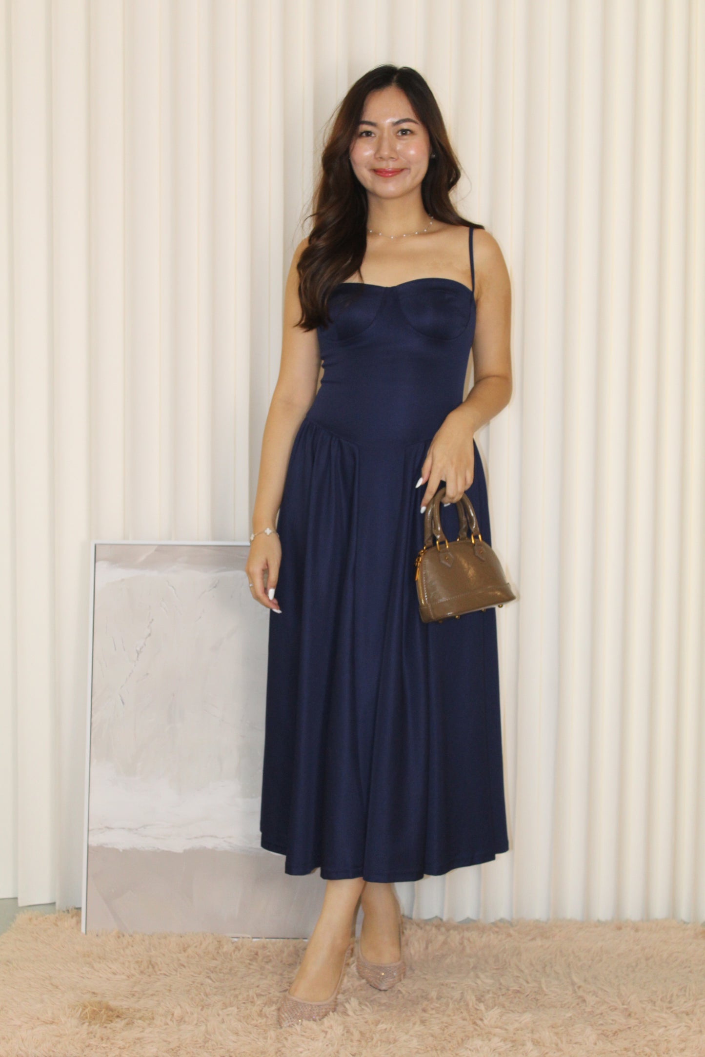 Caitlyn Flare Midaxi Dress (Blue)