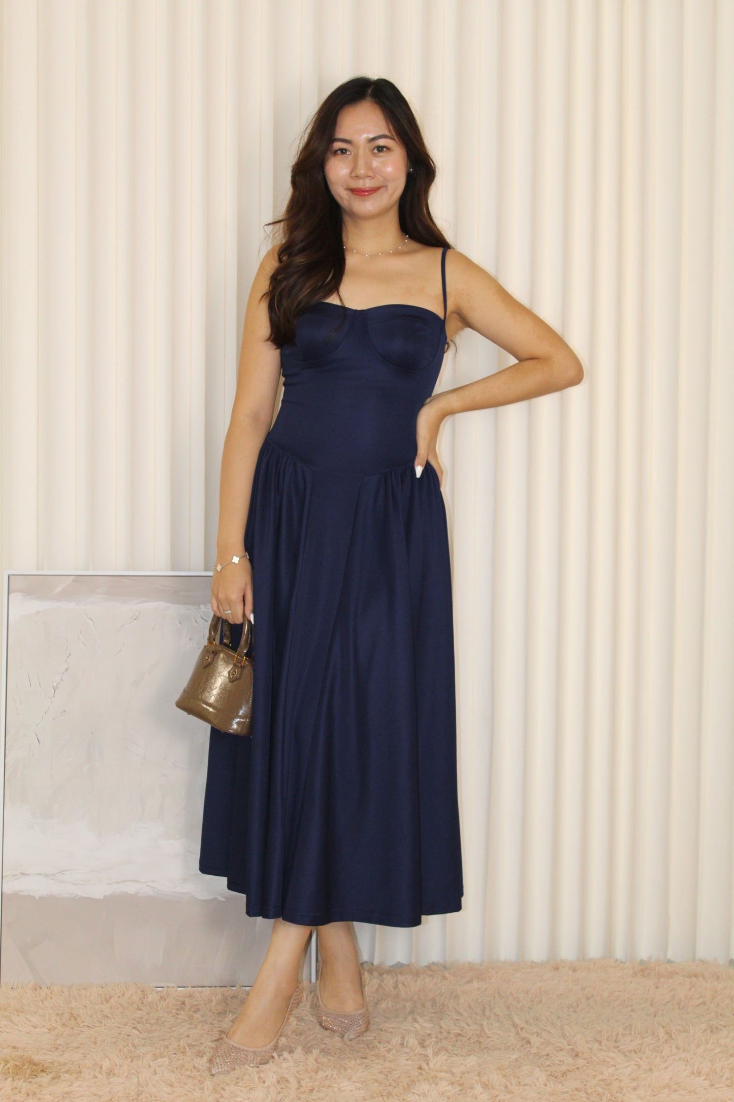 Caitlyn Flare Midaxi Dress (Blue)