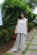Vivienne Halter Two Piece Pants Set (Grey)