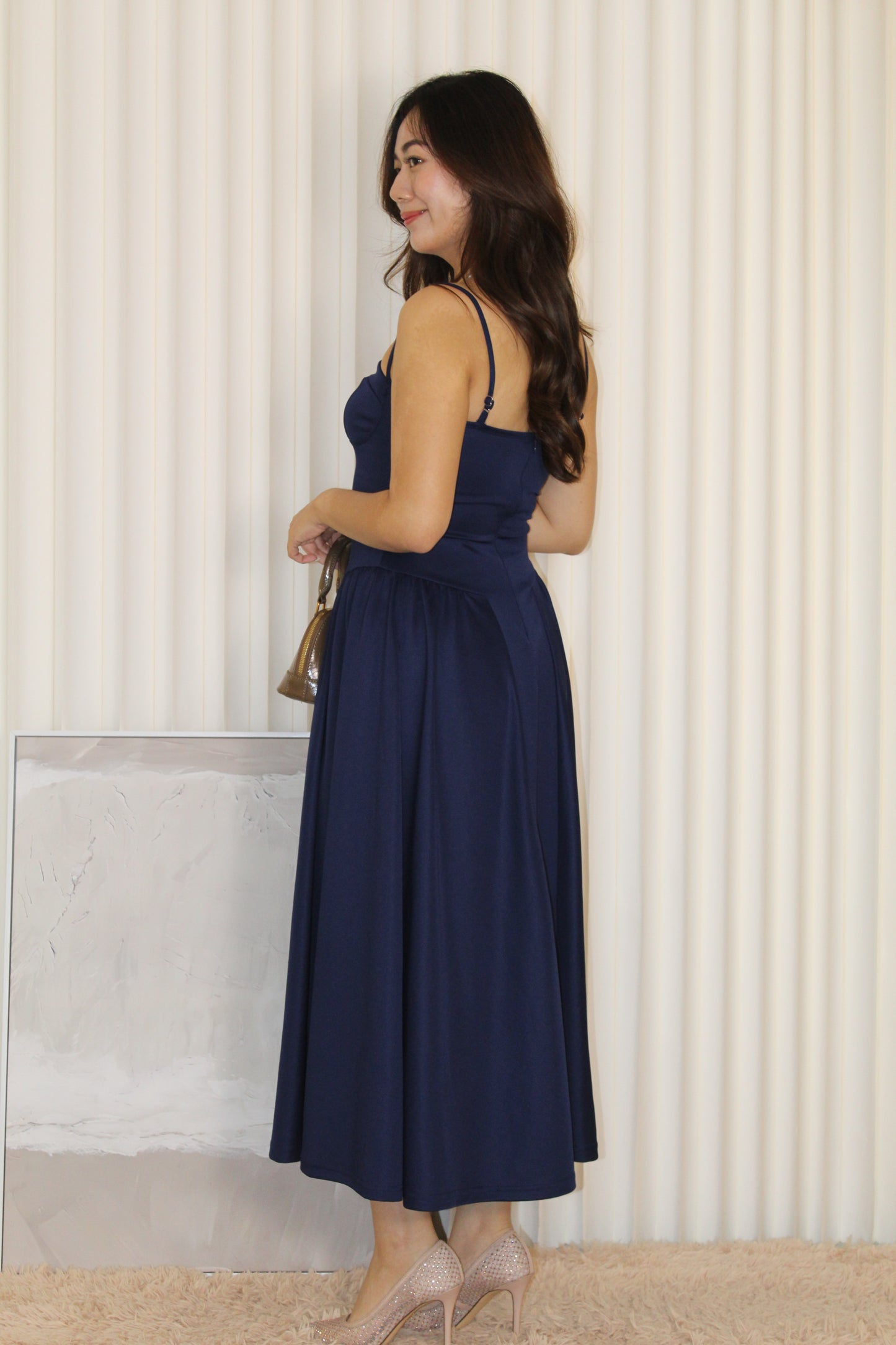 Caitlyn Flare Midaxi Dress (Blue)