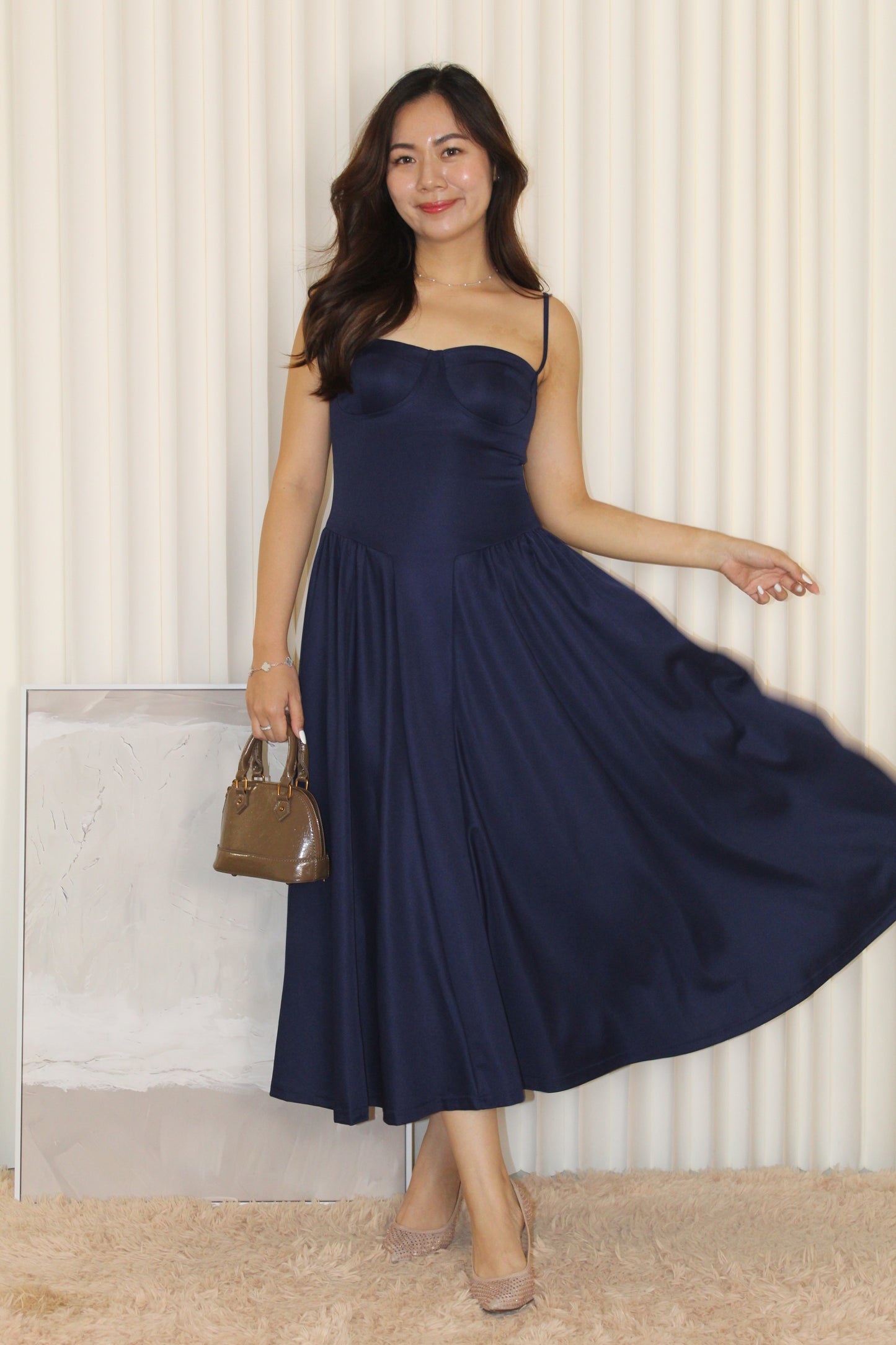 Caitlyn Flare Midaxi Dress (Blue)