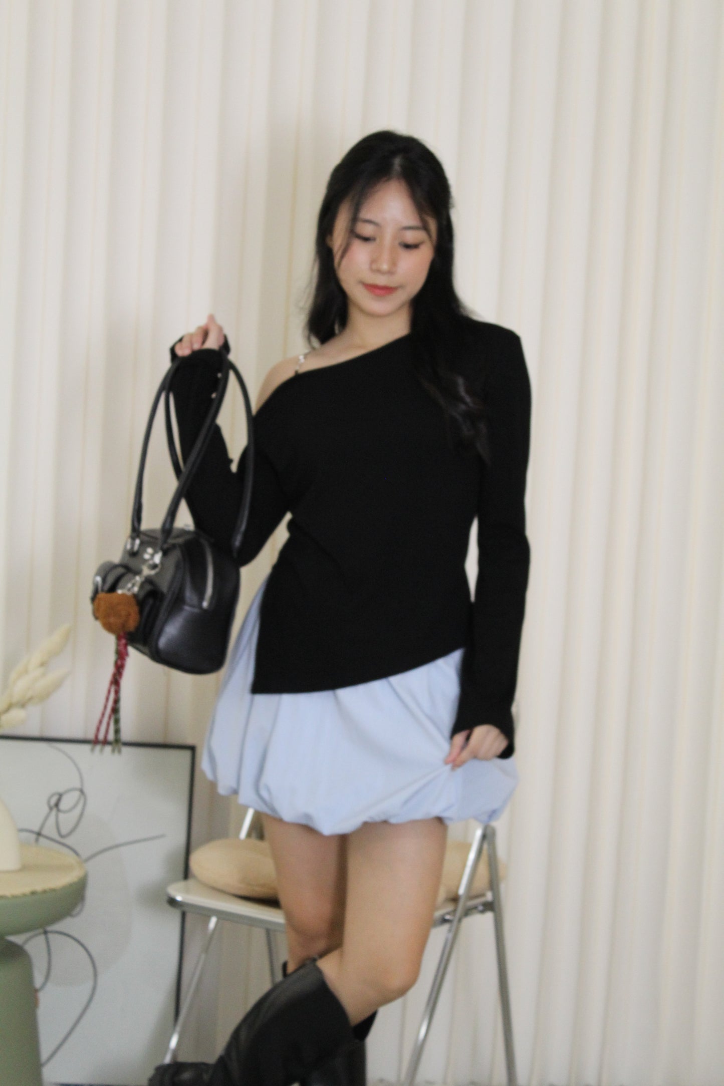 Lena Puffy Mini Skirt (Blue)