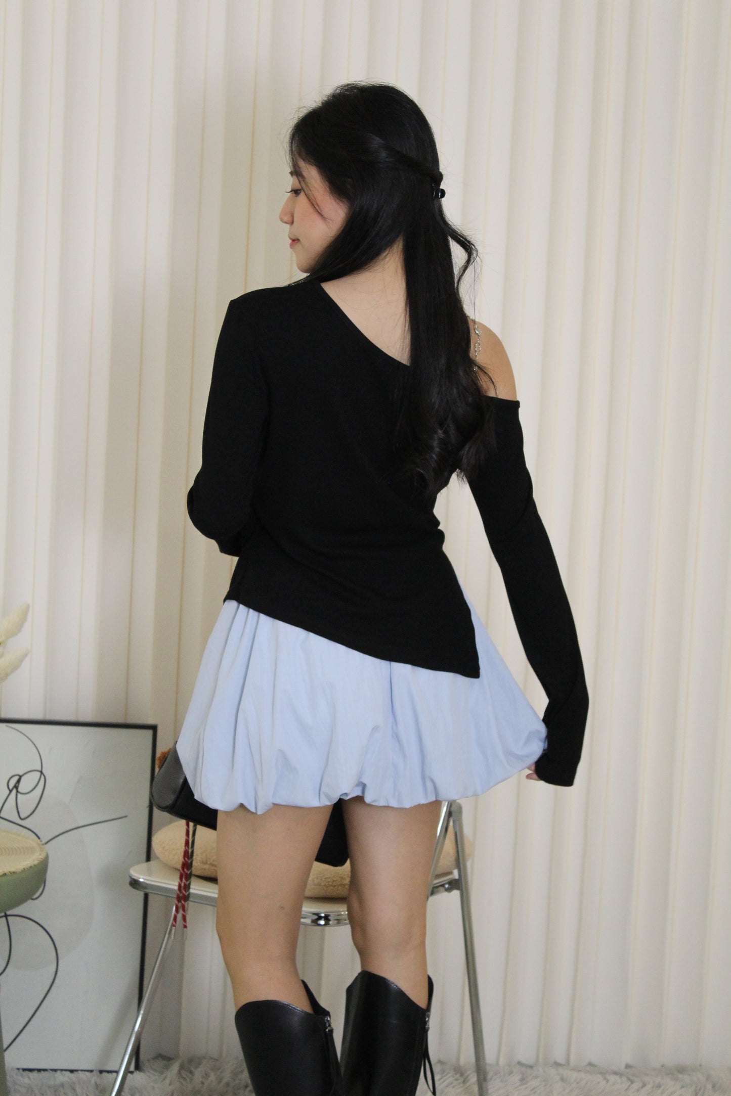 Lena Puffy Mini Skirt (Blue)