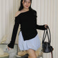 Lena Puffy Mini Skirt (Blue)