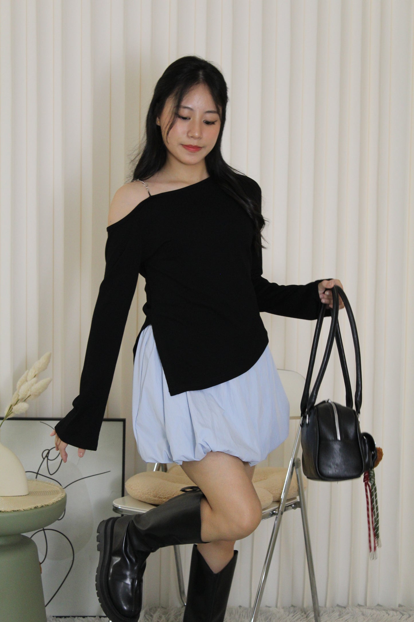 Lena Puffy Mini Skirt (Blue)