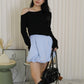 Lena Puffy Mini Skirt (Blue)