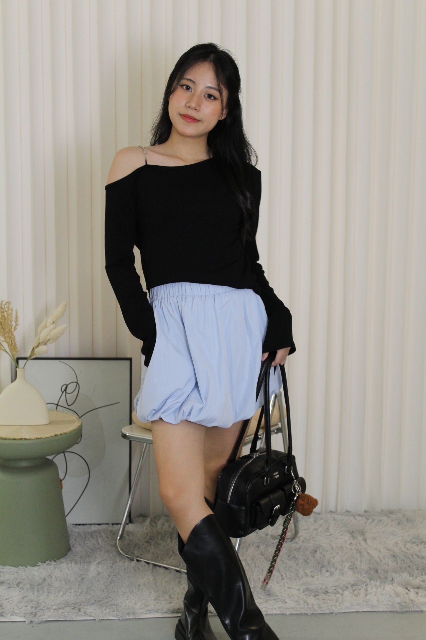 Lena Puffy Mini Skirt (Blue)