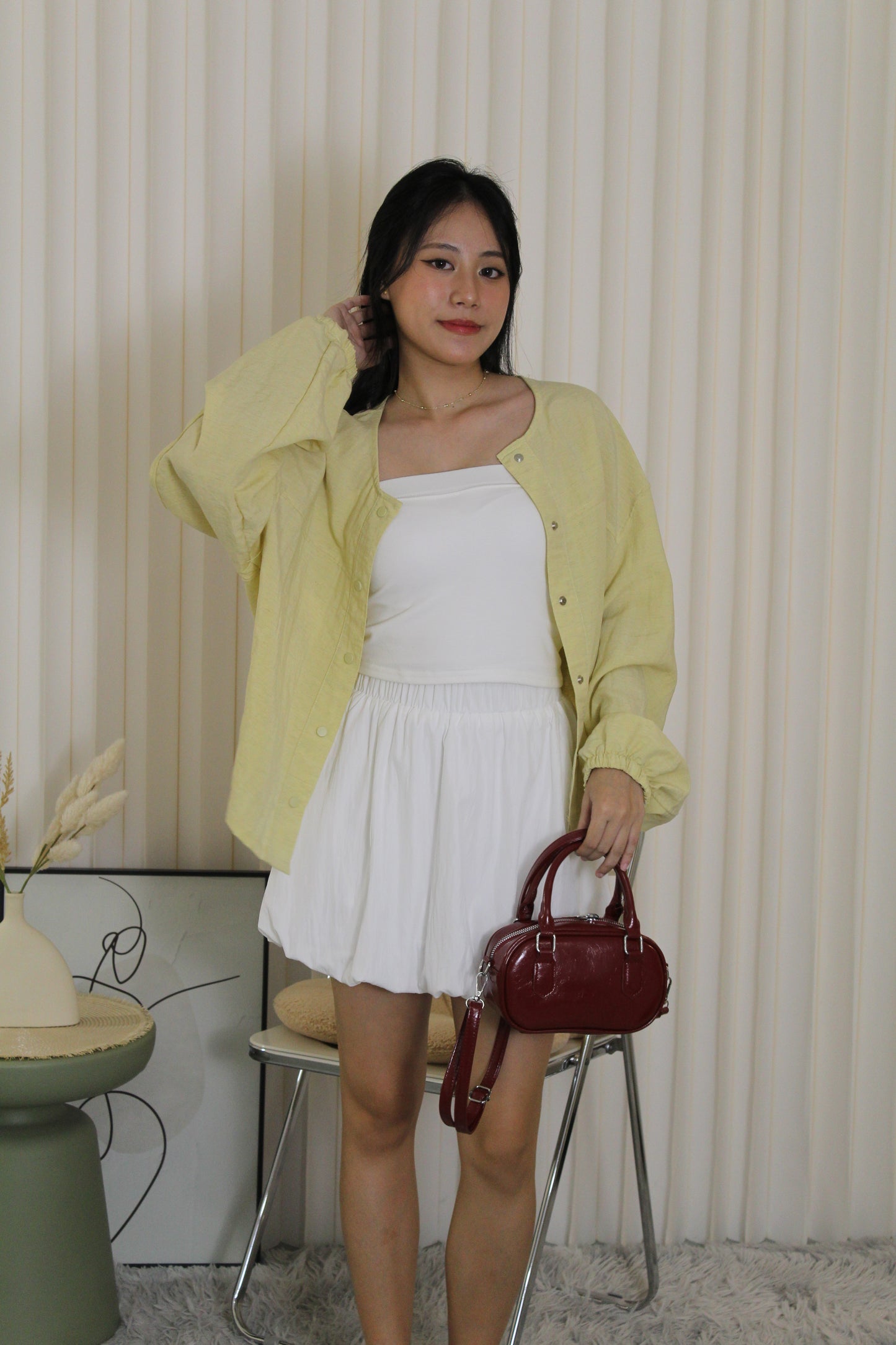 Lena Puffy Mini Skirt (Blue)