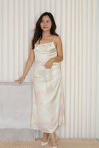 Mila Satin Midi Dress (Cream)