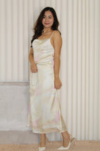 Mila Satin Midi Dress (Cream)
