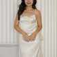 Mila Satin Midi Dress (Cream)