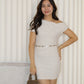 Molly Asymmetric Mini Dress (Cream)