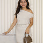 Molly Asymmetric Mini Dress (Cream)