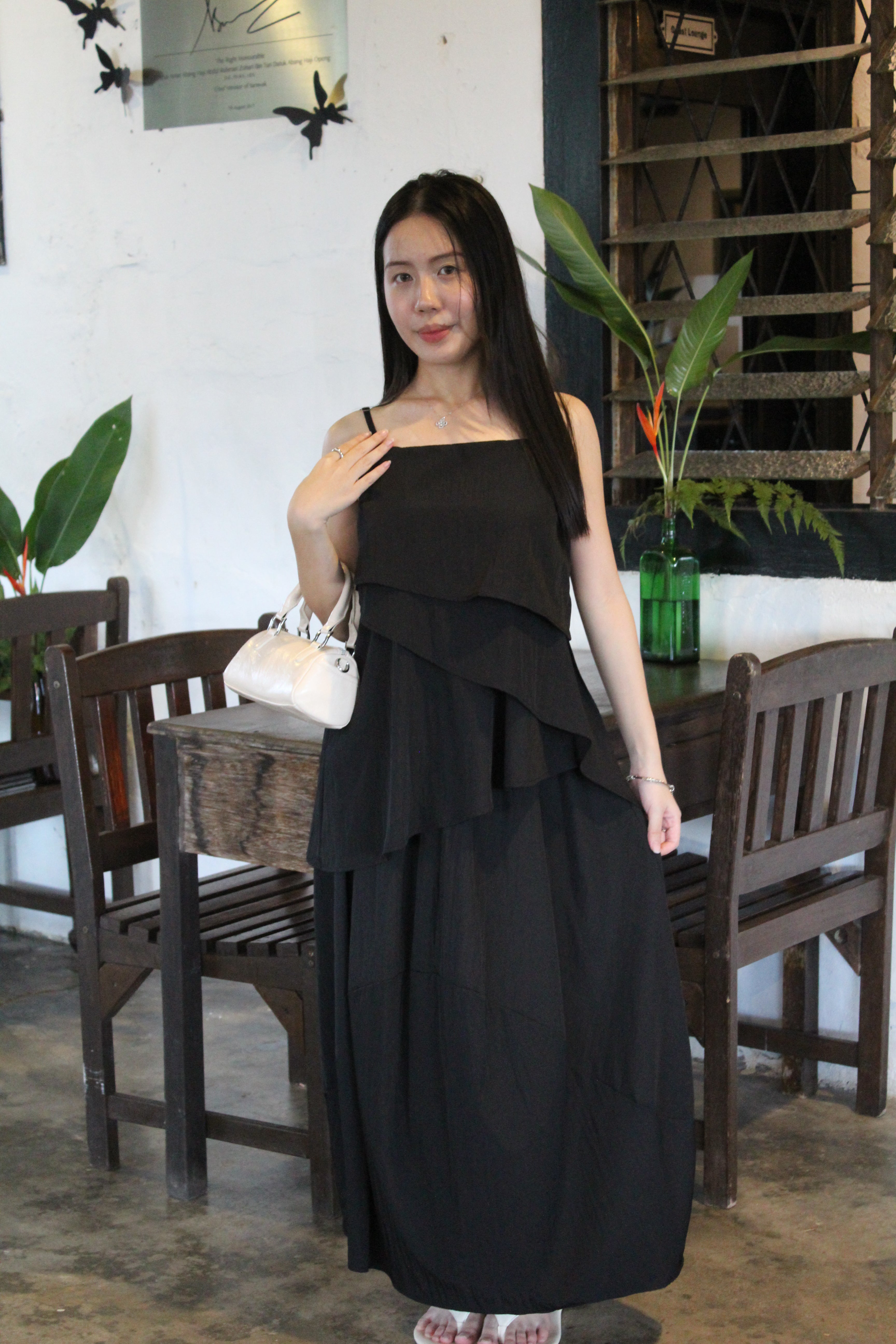 Zoe Cami Two Piece Skirt Set (Black)