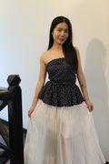 Rosalyn Floral Tube Flare Top (Navy)