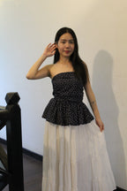 Rosalyn Floral Tube Flare Top (White)