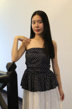 Rosalyn Floral Tube Flare Top (White)