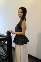 Rosalyn Floral Tube Flare Top (White)