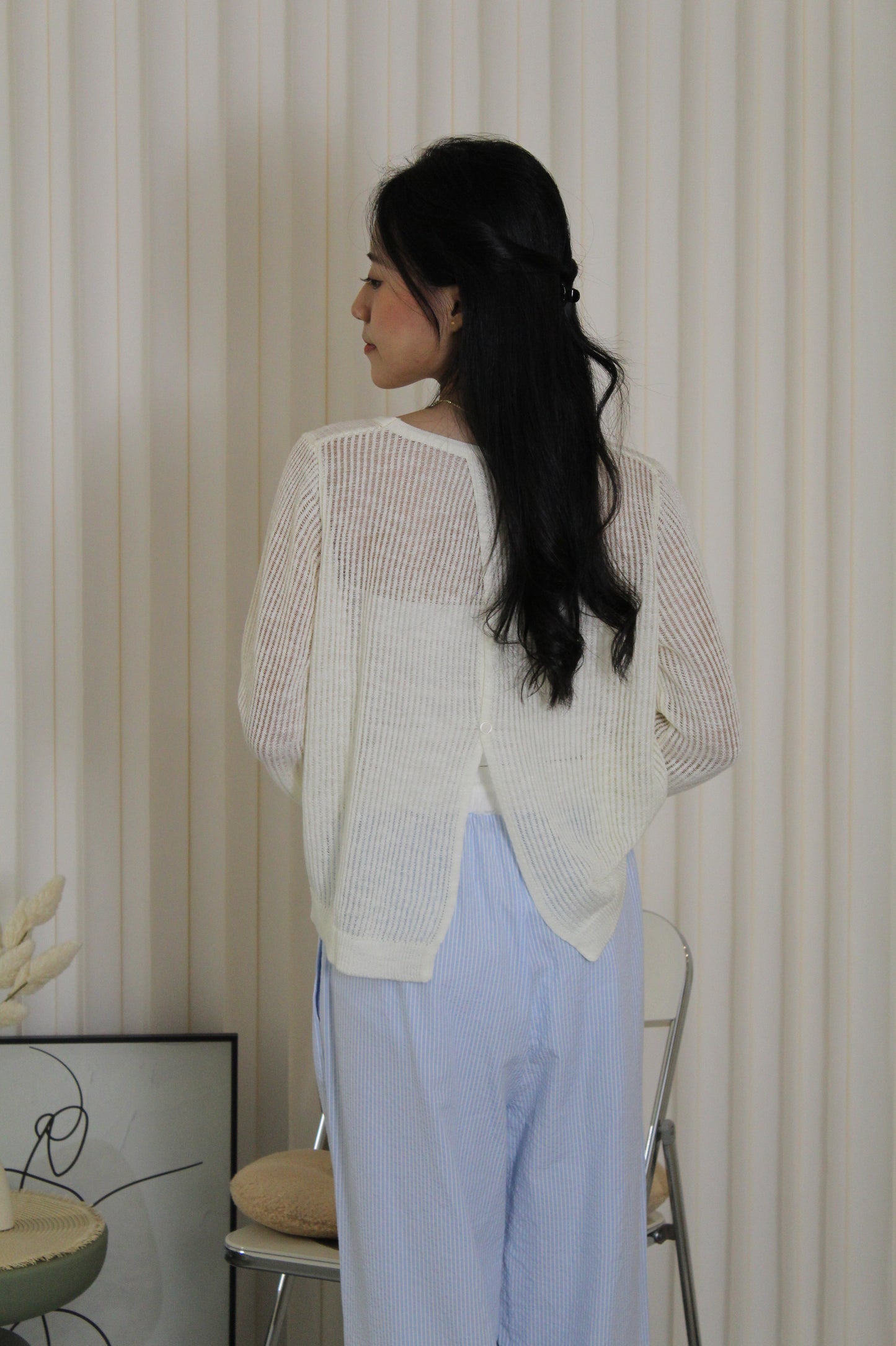 MaryAnn Sheer Knit Top (Pink)