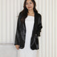 Kaori Satin Blazer Jacket (Black)