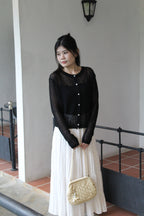 Tiana Silk Padded Top (Black)