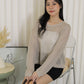 MaryAnn Sheer Knit Top (Green)