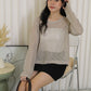 MaryAnn Sheer Knit Top (Green)