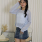 MaryAnn Sheer Knit Top (Green)