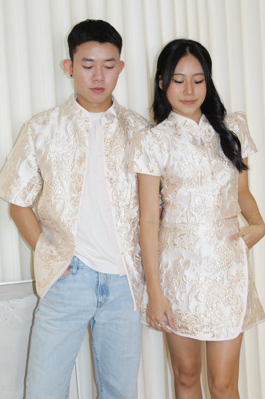 Desiree Jacquard Unisex Top (Rose Gold)