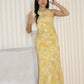 Mona Chiffon Cheongsam Maxi Dress (Yellow)
