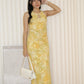 Mona Chiffon Cheongsam Maxi Dress (Yellow)