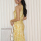 Mona Chiffon Cheongsam Maxi Dress (Yellow)