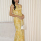 Mona Chiffon Cheongsam Maxi Dress (Yellow)