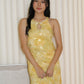 Mona Chiffon Cheongsam Maxi Dress (Yellow)