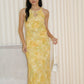 Mona Chiffon Cheongsam Maxi Dress (Yellow)