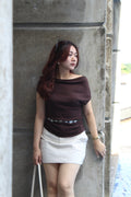 Emily Linen Mini Skirt (Cream)