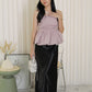 Tessa Lace Satin Maxi Skirt (Black)