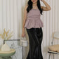 Tessa Lace Satin Maxi Skirt (Black)