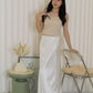 Tessa Lace Satin Maxi Skirt (Black)