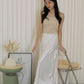 Tessa Lace Satin Maxi Skirt (Black)
