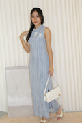 Waverly Cheongsam Maxi Dress (Blue)
