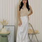 Tessa Lace Satin Maxi Skirt (Black)