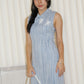Waverly Cheongsam Maxi Dress (Blue)