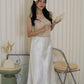 Tessa Lace Satin Maxi Skirt (Black)
